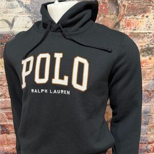NEW Ralph Lauren Black Hoodie with Gold Accents